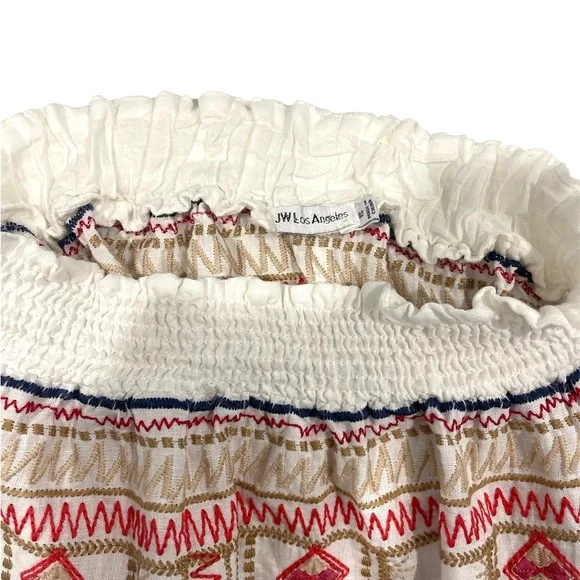 Johnny Was Los Angeles Frederique Embroidered Linen Boho Maxi Skirt XS Festival - Picture 9 of 11